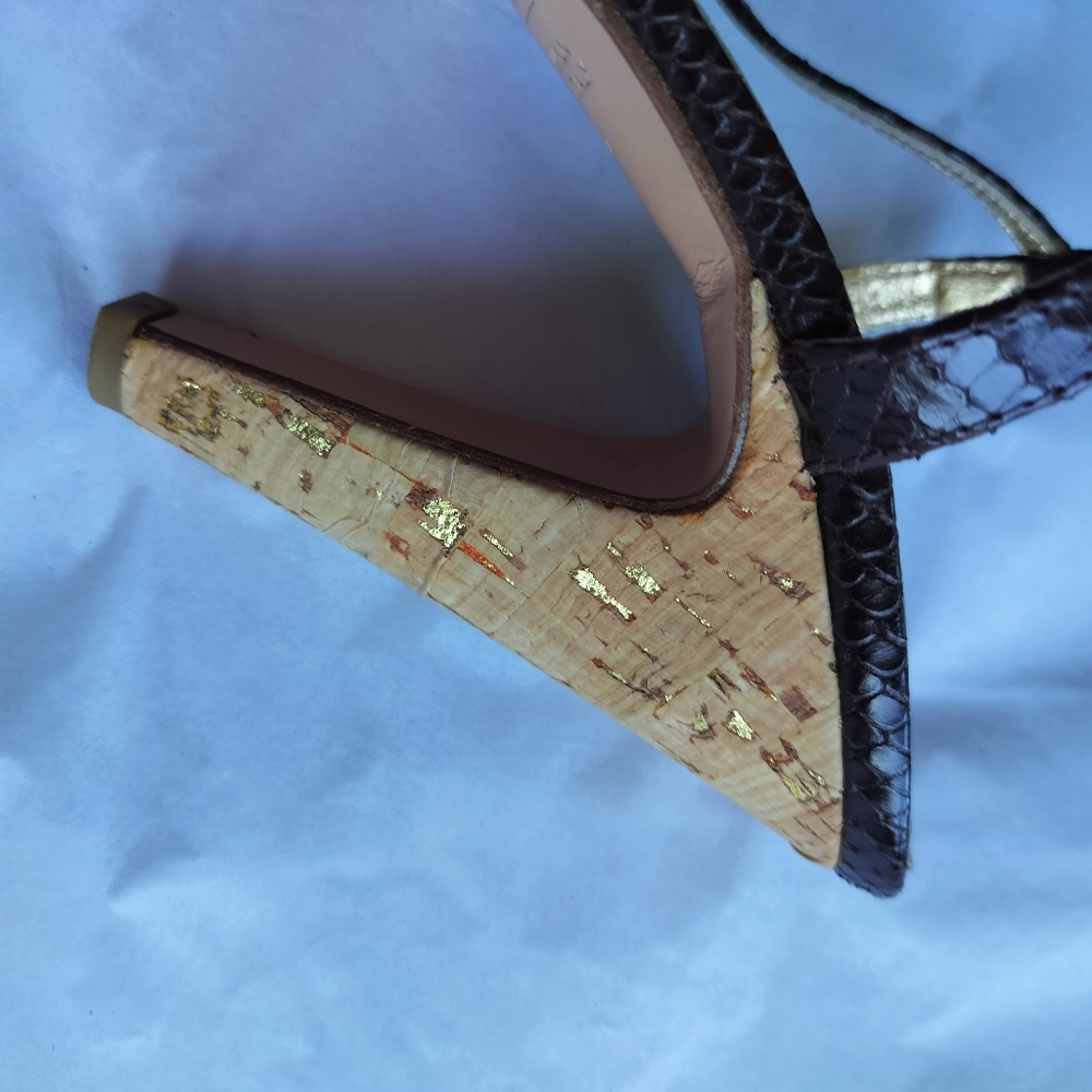 Coach Dawn Black Tan Open Toe Strappy Sandal 7.5 - Picture 4 of 12